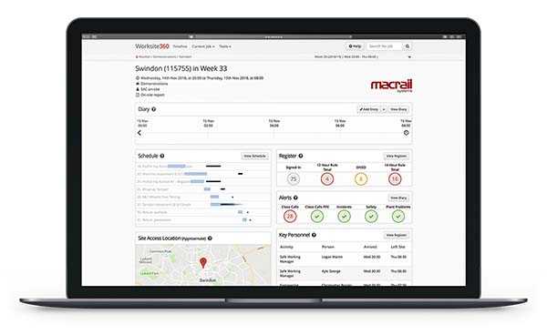 MacRail Worksite360 system